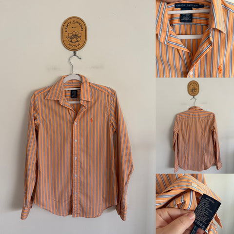 Ralph Lauren l/s stripe button up shirt Sz 4 NWOT