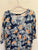 Sara blue leaf print dress Sz 16 as new worn once