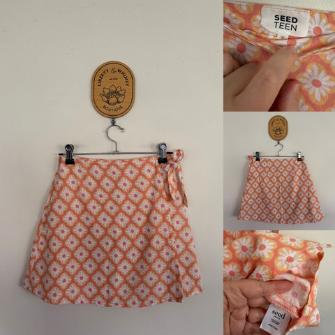 Seed floral cotton/linen skirt Sz 10 as new