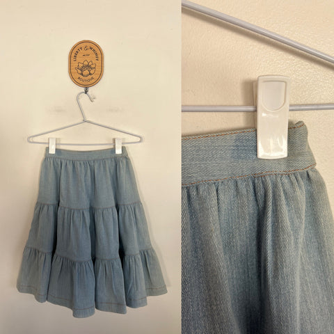 Bella + Lace sample tiered denim skirt Sz 5-6 NWOT