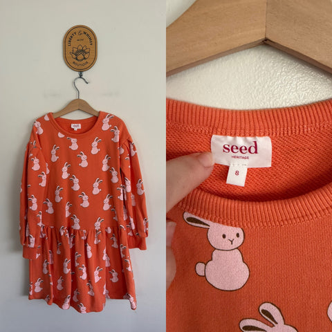 Seed l/s bunny dress Sz 8 as new