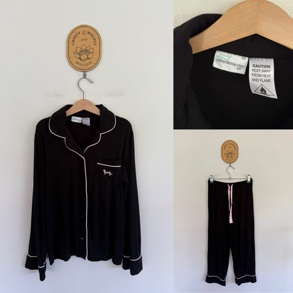 Peter Alexander Kids black pj set Sz 10 as new