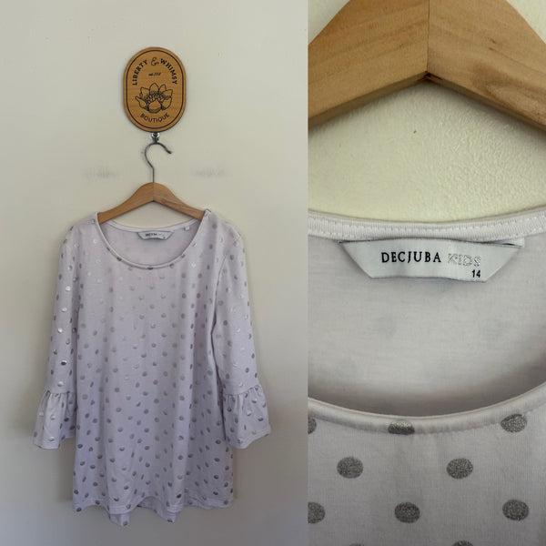 Decjuba Kids dot top Sz 14 as new