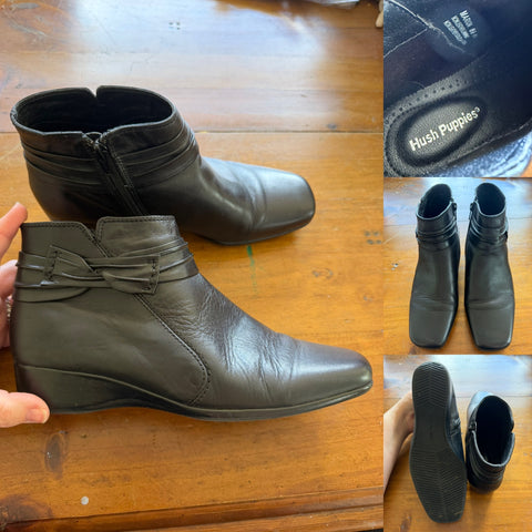 Hush Puppies Marion black boots Sz 8.5 EUC worn once