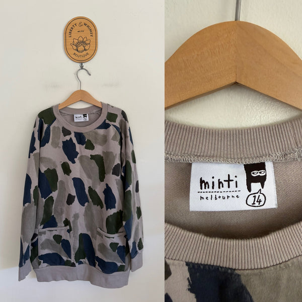 Minti grey camo jumper Sz 14 EEUC - hardly worn