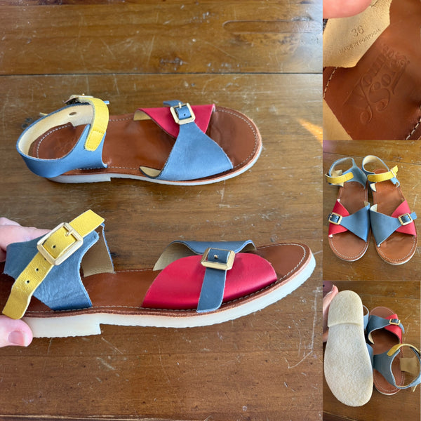 Young Soles multicolour leather sandals Sz 35 as new, worn once