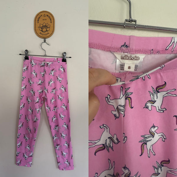 Milkshake unicorn leggings Sz 8 as new