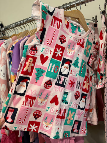 Milkshake pink Christmas pjs Sz 8 as new - look unworn