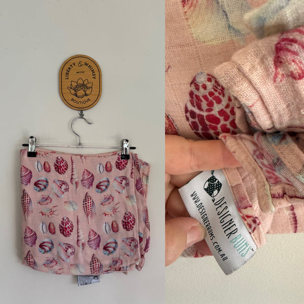 Designer Bums shells muslin swaddle EEUC