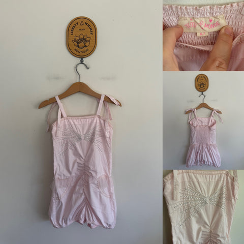 Tutu du Monde pink beaded playsuit Sz 6-7 NWOT