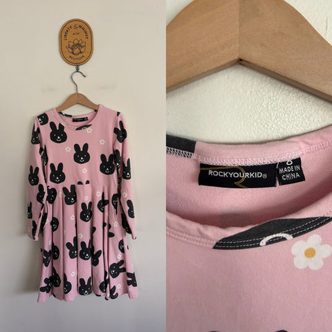 Rock Your Kid l/s bunny waisted dress Sz 8 EUC worn twice