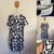 Regatta blue/white print dress Sz 14 NWOT