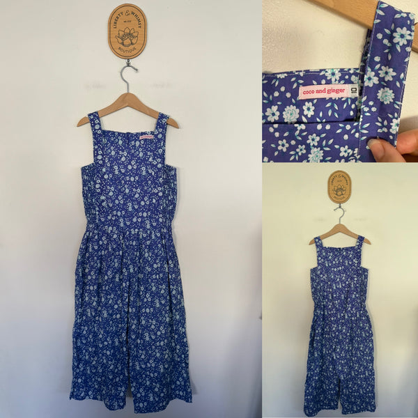 Coco & Ginger blue floral playsuit Sz 10 as new
