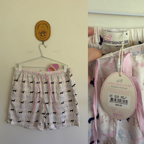 Peter Alexander sausage dog pj shorts Sz XL NWT