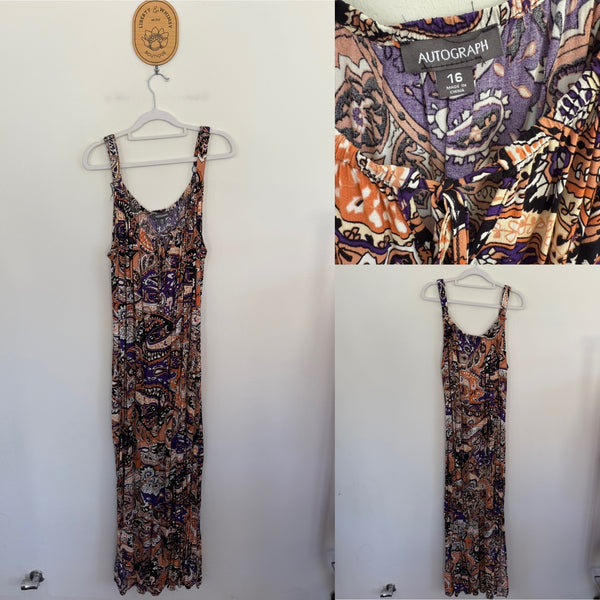 Autograph paisley print dress Sz 16 EUC worn twice