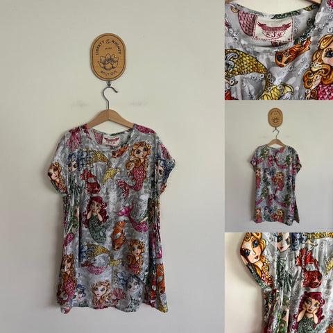 Paper Wings mermaids sateen dress Sz 3 NWOT