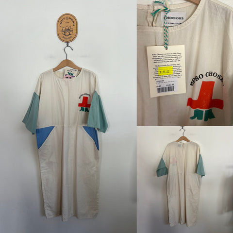Bobo Choses I M A Poet woven midi dress Sz 8-9 NWT