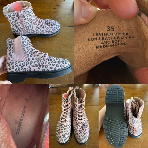 Country Road hi-top leopard boots Sz 35 EUC worn once or twice
