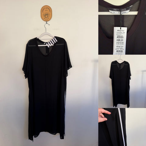 Pretty Basics by Taking Shape chiffon summer stripe tunic Sz 16 RRP $129.95 NWT