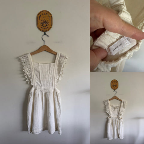 Jamie Kay cream muslin pinafore Sz 6 EUC