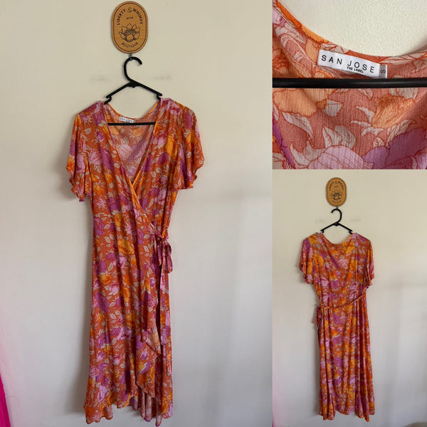 San Jose the label floral wrap dress Sz S as new