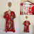 Little Auguste red floral dress Sz 9-10 but slim fit, best fit 8, EUC worn twice