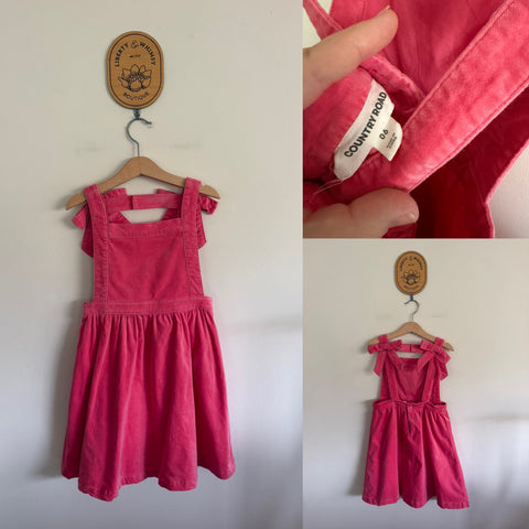 Country Road pink pinafore Sz 6 VGUC