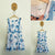 Origami blue/white floral dress Sz 10 as new, faint storage mark on inner zip if I’m being fussy