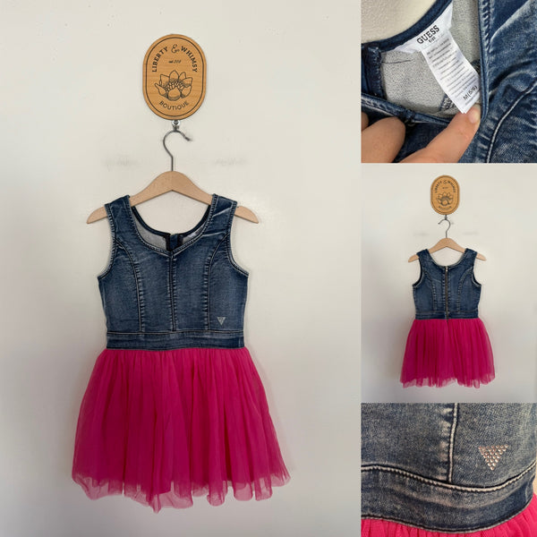 Guess denim tulle dress Sz 5 as new