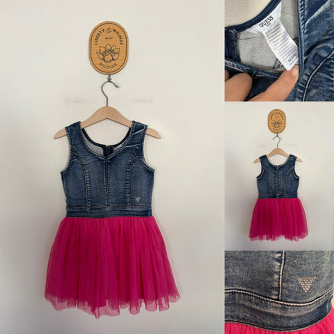 Guess denim tulle dress Sz 5 as new