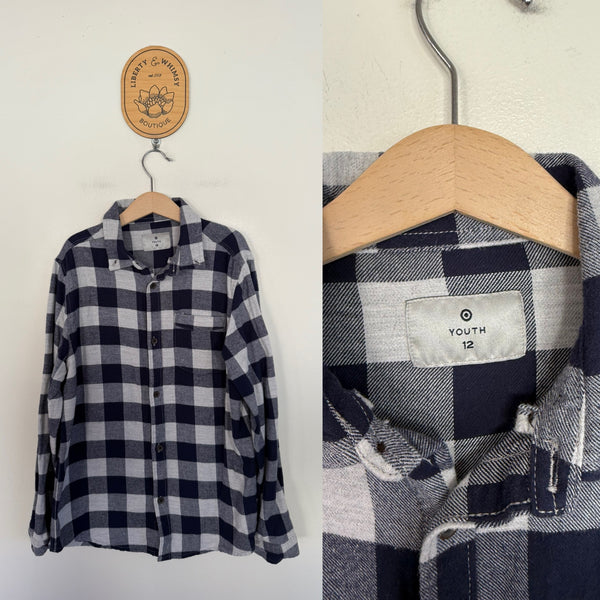 Target check flannel shirt Sz 12 EEUC