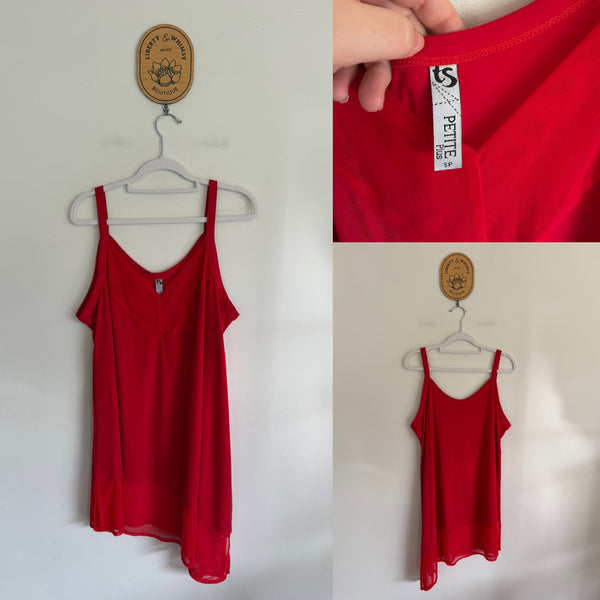 Taking Shape Petite Plus red asymmetrical cami Sz SP (20) NWOT