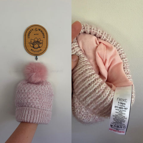 Next pink knit beanie Sz 7-10 NWOT