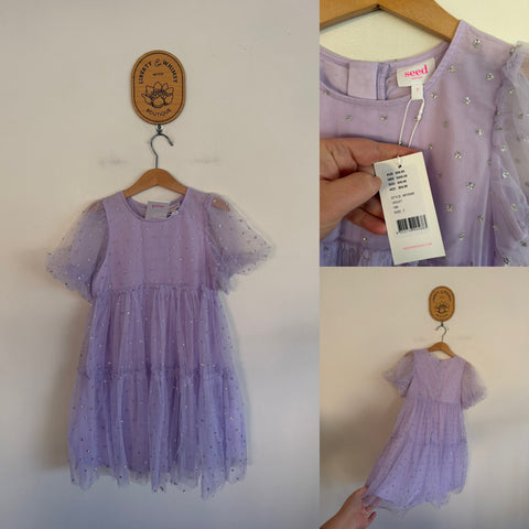 Seed violet tulle dress Sz 7 RRP $59.95 NWT