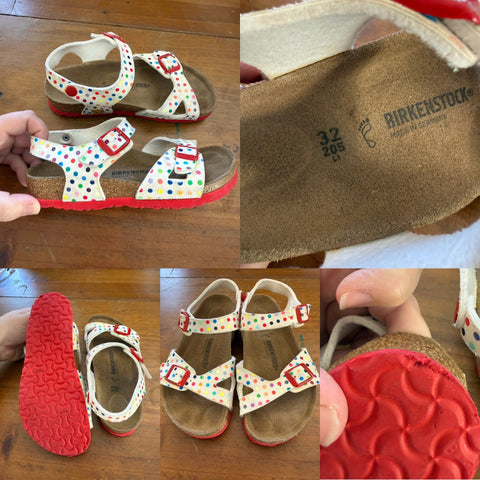 Birkenstock Kids dot sandals Sz 32 EUC - see item description