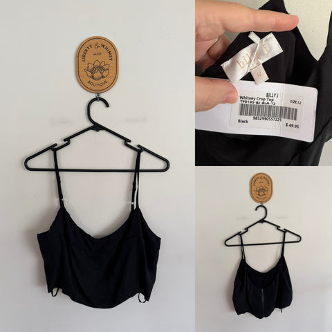 Billy J black crop top Sz 12 RRP $49.95 NWT