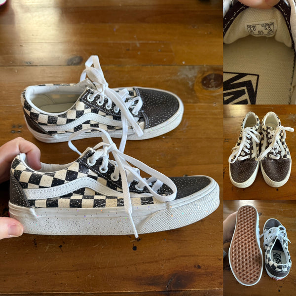 Vans check casual shoes Sz 4US men, 5.5US women as new