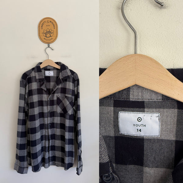 Target check flannel shirt Sz 14 EUC
