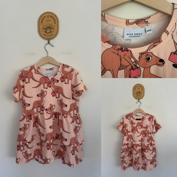 Dear Sophie kangaroos peplum T-shirt Sz 9-10 as new