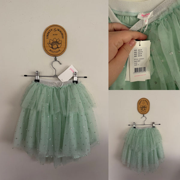 Seed mint tulle skirt Sz 5 NWT