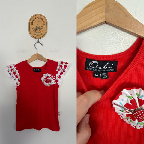 Oobi ruffle tank Sz 5 as new