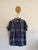 Burberry navy blue check collared shirt Sz 14 as new