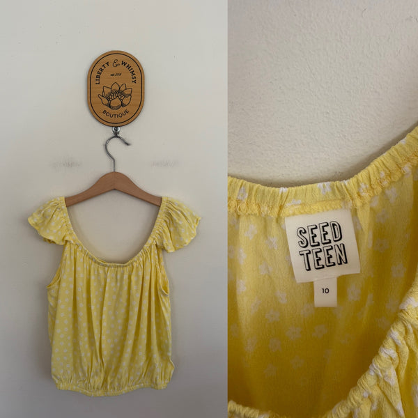 Seed Teen yellow top - crop style Sz 10 as new
