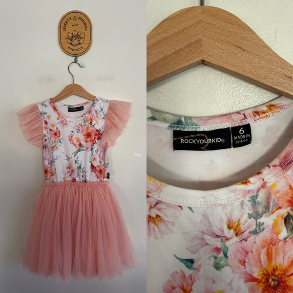 Rock Your Kid unicorns tulle dress Sz 6 EEUC