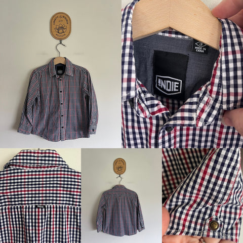 Indie Kids l/s check shirt Sz 3 as new