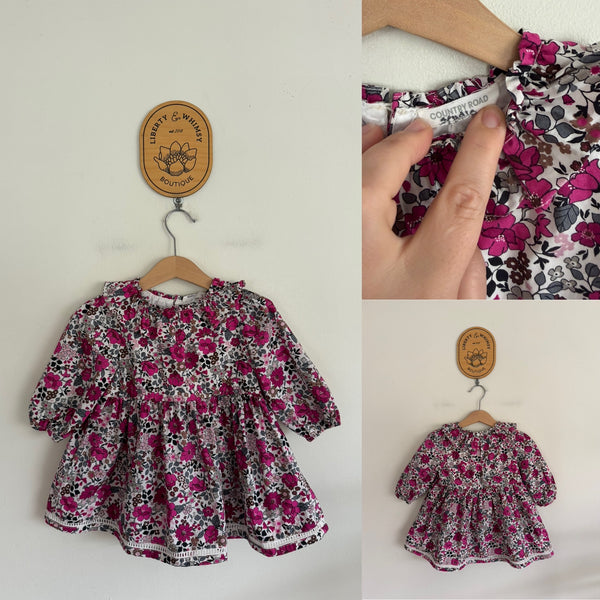 Country Road l/s floral dress Sz 1 (size tag cut) EUC