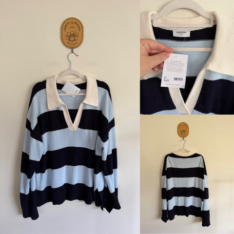 Sussan ink/light blue knit jumper Sz XXL RRP $99.95 NWT
