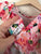 Origami pink floral ruffle dress Sz 6 as new/EUC