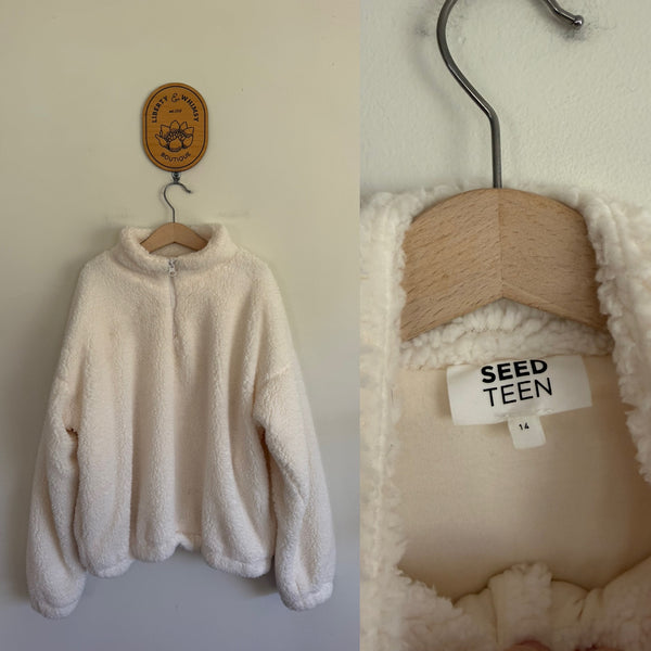 Seed cream fluffy jumper Sz 14 as new (washed only)