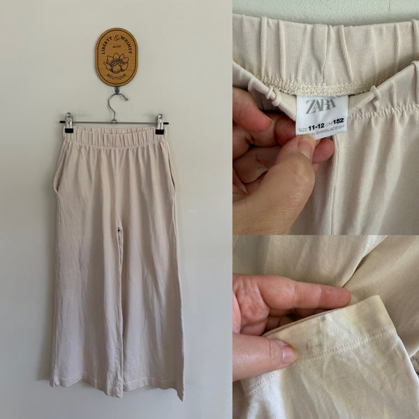 Zara Girl beige pants Sz 11-12 as new but mark on hem